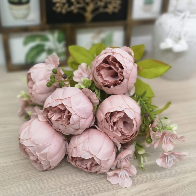 Искусственные цветы в Барнауле | Цветы искусственные «Пионы», розовый, винтаж, букет