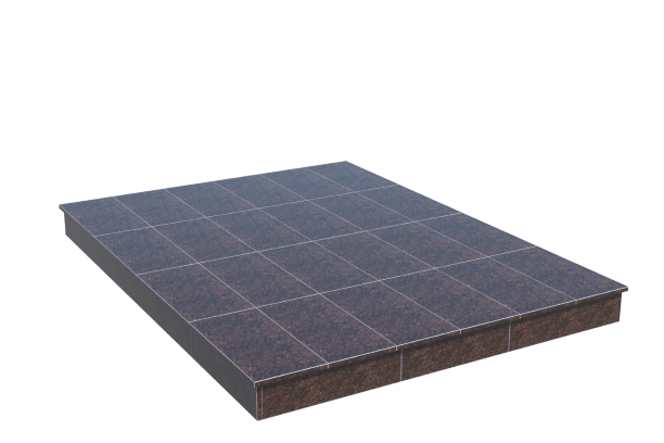 Площадки на могилу в&nbsp;Барнауле | Площадка с вертикальной (15 см) облицовкой Дымовским гранитом