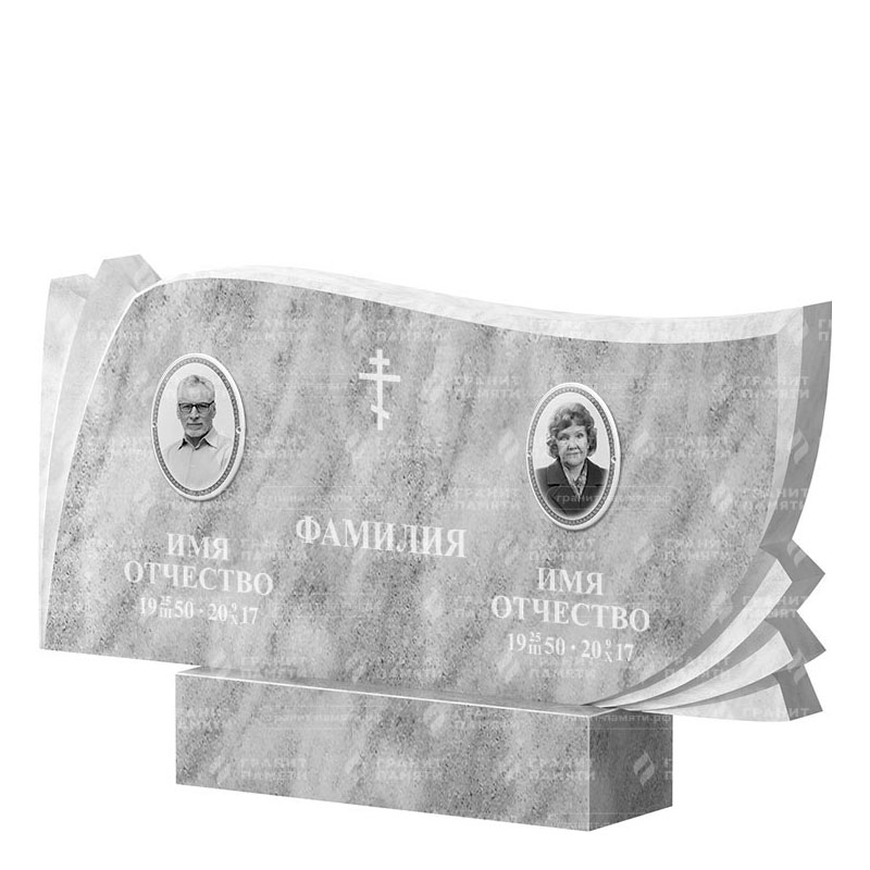 Памятники из мрамора в&nbsp;Барнауле | Двойной мраморный памятник ФМ-265
