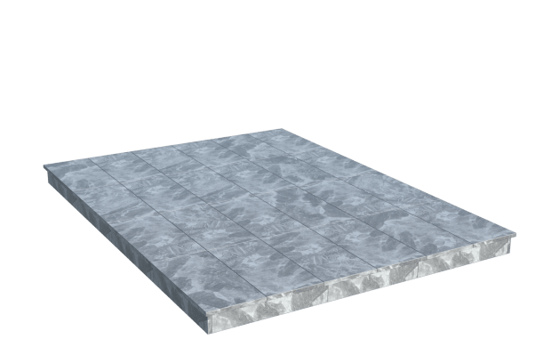 Площадки на могилу в&nbsp;Барнауле | Площадка с вертикальной (10 см) мраморной облицовкой