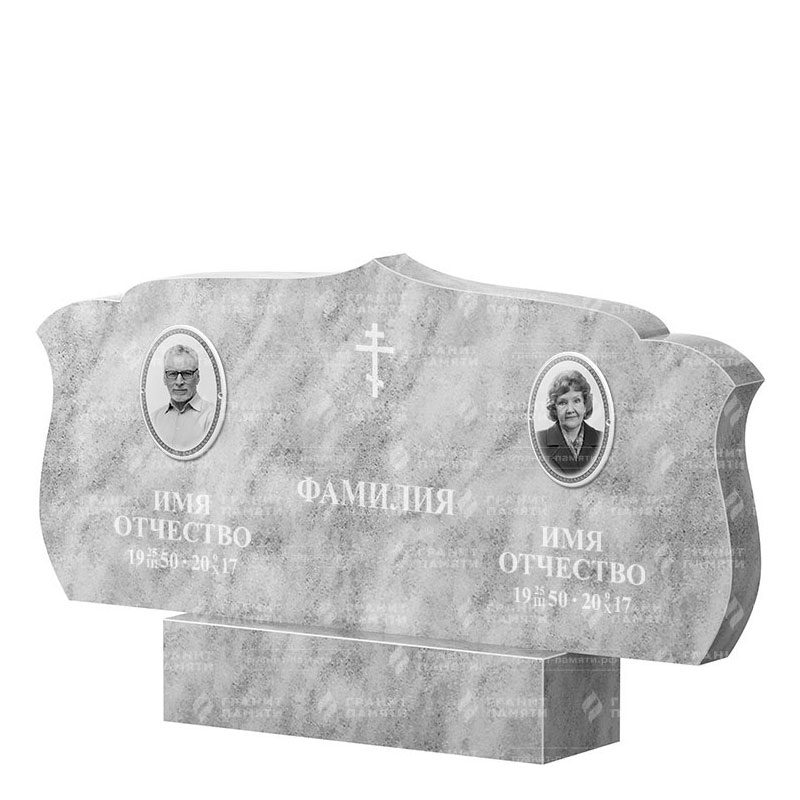 Памятники из мрамора в&nbsp;Барнауле | Двойной мраморный памятник ФМ-130