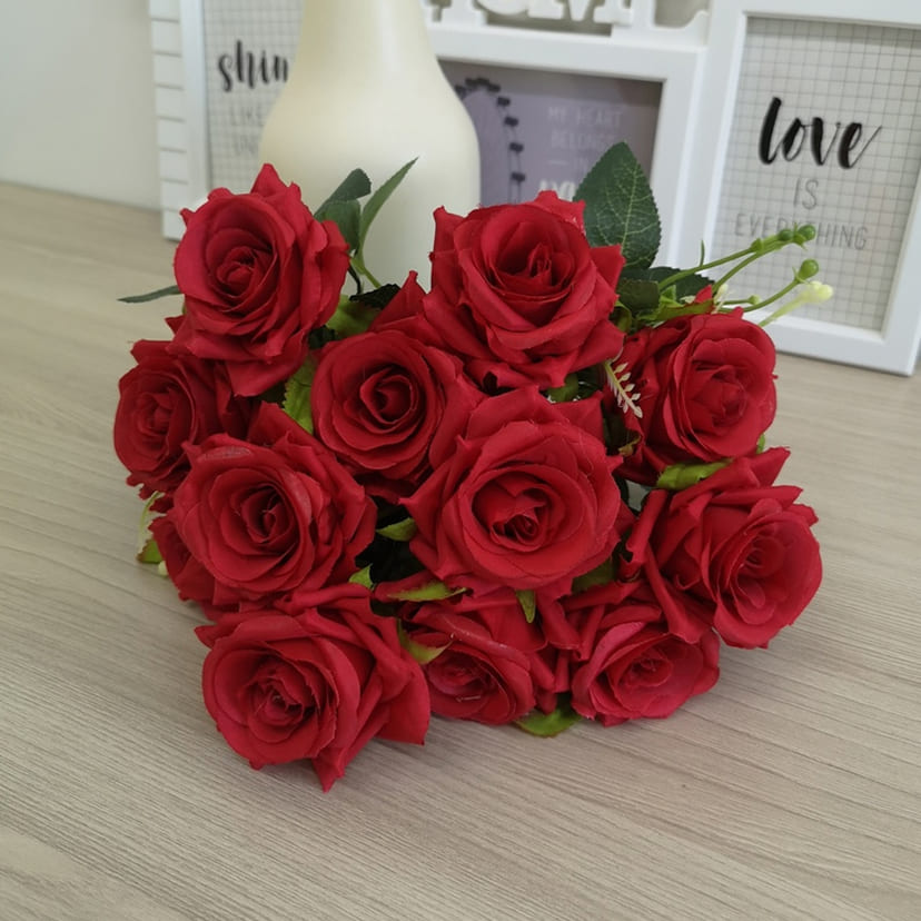 Искусственные цветы в Барнауле | Цветы искусственные «Розы острые», красные, букет