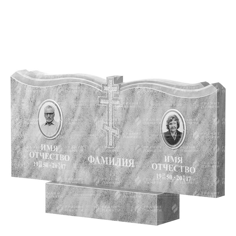 Памятники из мрамора в&nbsp;Барнауле | Двойной мраморный памятник ФМ-262