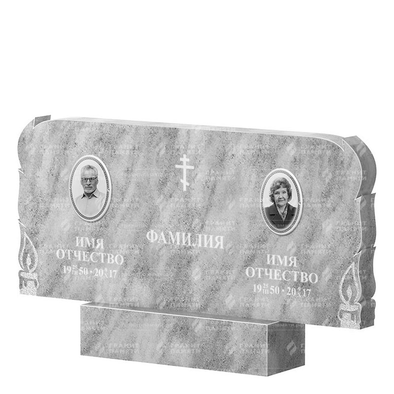 Памятники из мрамора в&nbsp;Барнауле | Двойной мраморный памятник ФМ-133