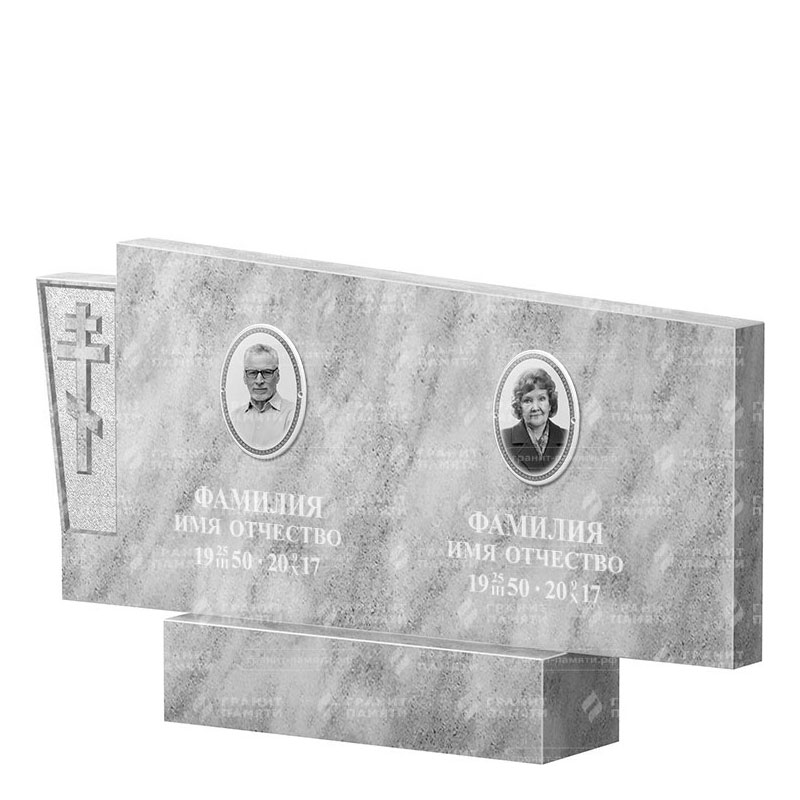 Памятники из мрамора в&nbsp;Барнауле | Двойной мраморный памятник ФМ-137
