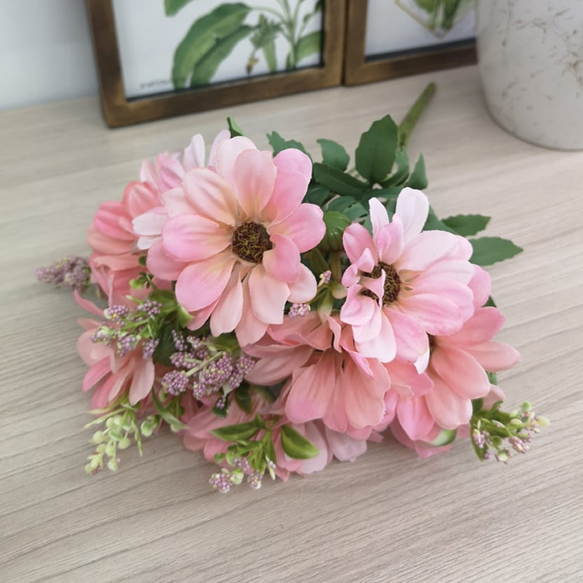 Искусственные цветы в Барнауле | Цветы искусственные «Ромашки с бутонами», розовые, букет