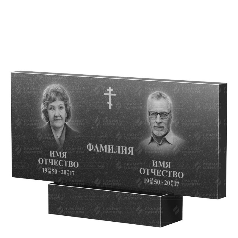 Памятники из гранита двойные в&nbsp;Барнауле | Двойной гранитный памятник, прямой
