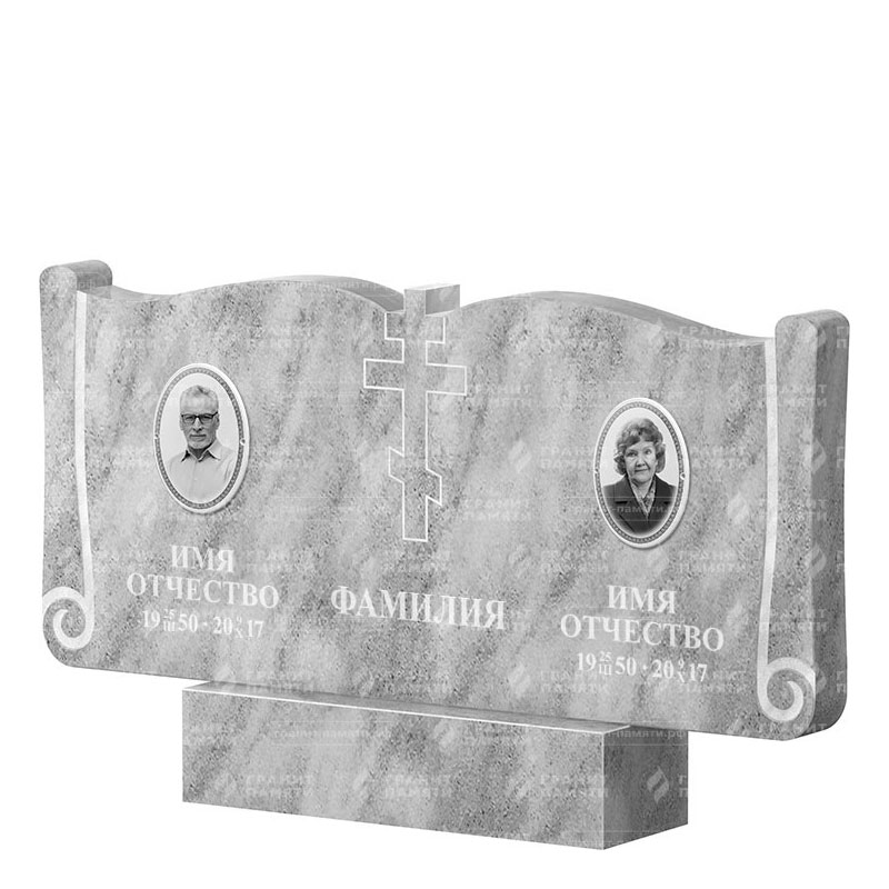 Памятники из мрамора в&nbsp;Барнауле | Двойной мраморный памятник ФМ-263