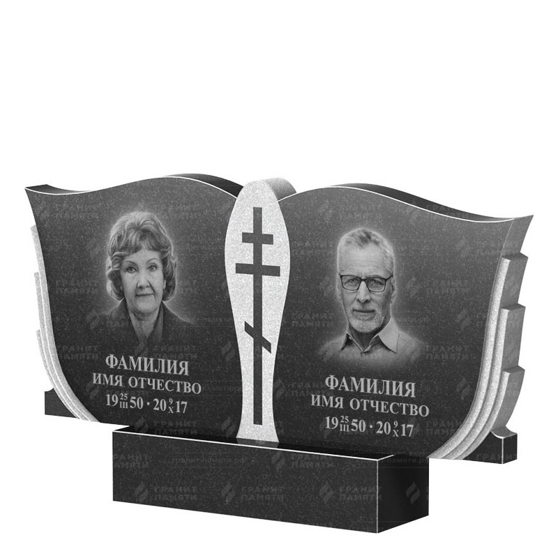 Памятники из гранита двойные в&nbsp;Барнауле | Двойной гранитный памятник ФГ-136