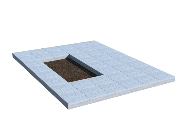 Площадки на могилу в&nbsp;Барнауле | Площадка с тротуарной плиткой (под цветник)