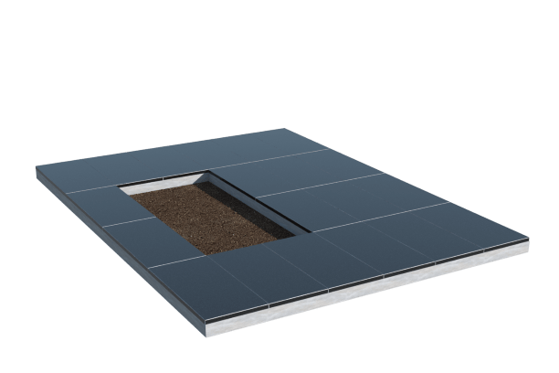 Площадки на могилу в&nbsp;Барнауле | Площадка с облицовкой гранитом Габбро (под цветник)