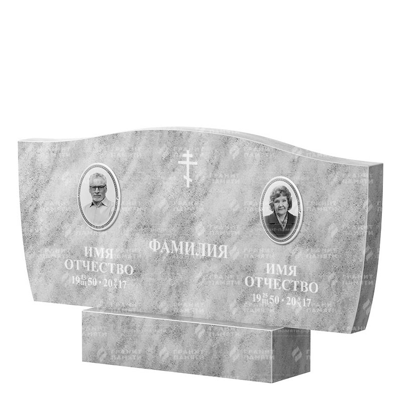 Памятники из мрамора в&nbsp;Барнауле | Двойной мраморный памятник ФМ-258