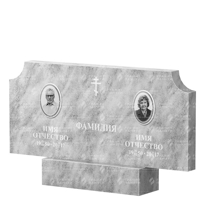 Памятники из мрамора в&nbsp;Барнауле | Двойной мраморный памятник ФМ-253