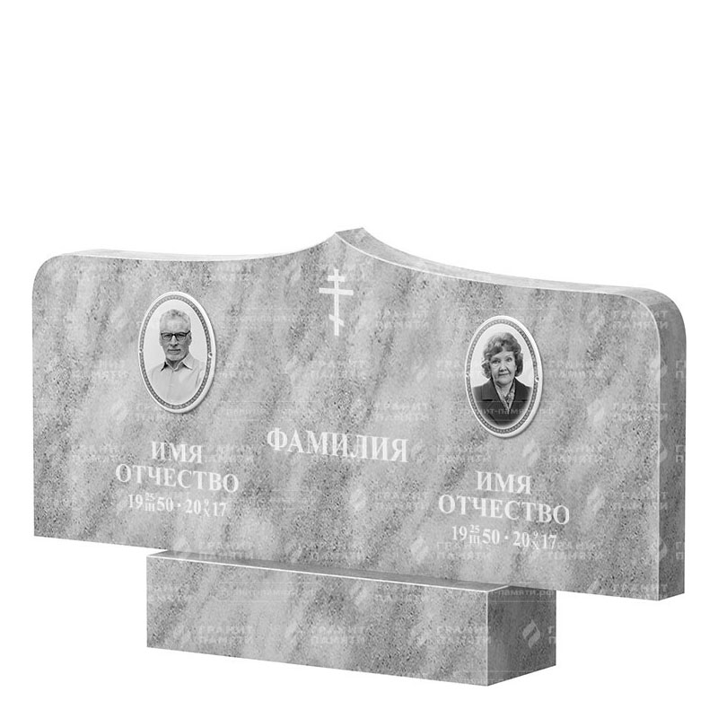 Памятники из мрамора в&nbsp;Барнауле | Двойной мраморный памятник ФМ-260