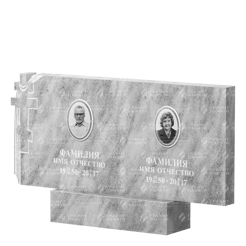 Памятники из мрамора в&nbsp;Барнауле | Двойной мраморный памятник ФМ-139