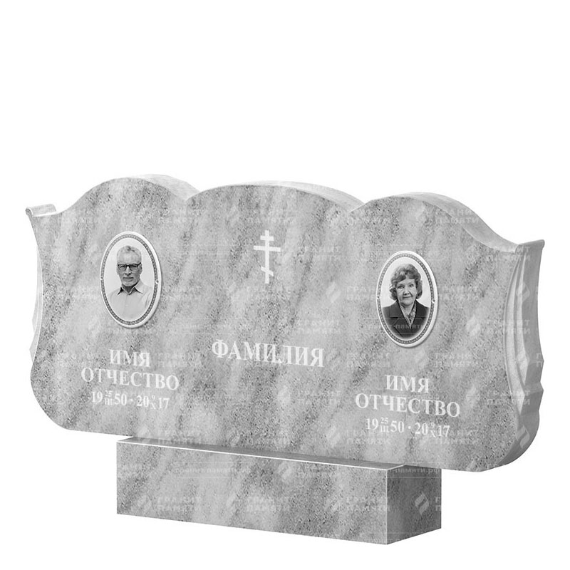 Памятники из мрамора в&nbsp;Барнауле | Двойной мраморный памятник ФМ-261