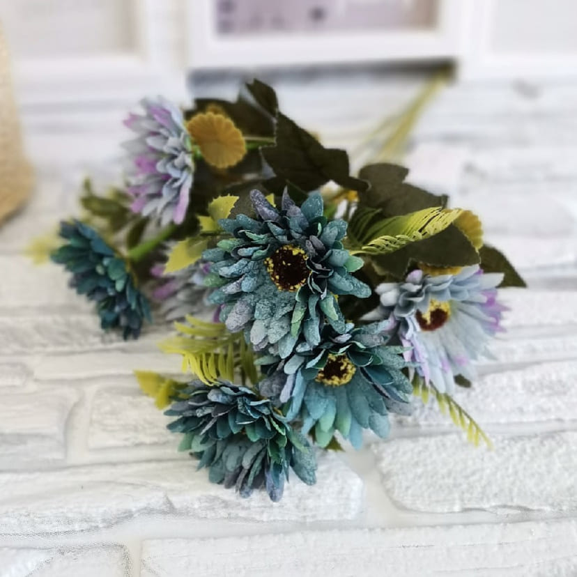 Искусственные цветы в Барнауле | Цветы искусственные «Ромашки», фиолетово-голубые, букет