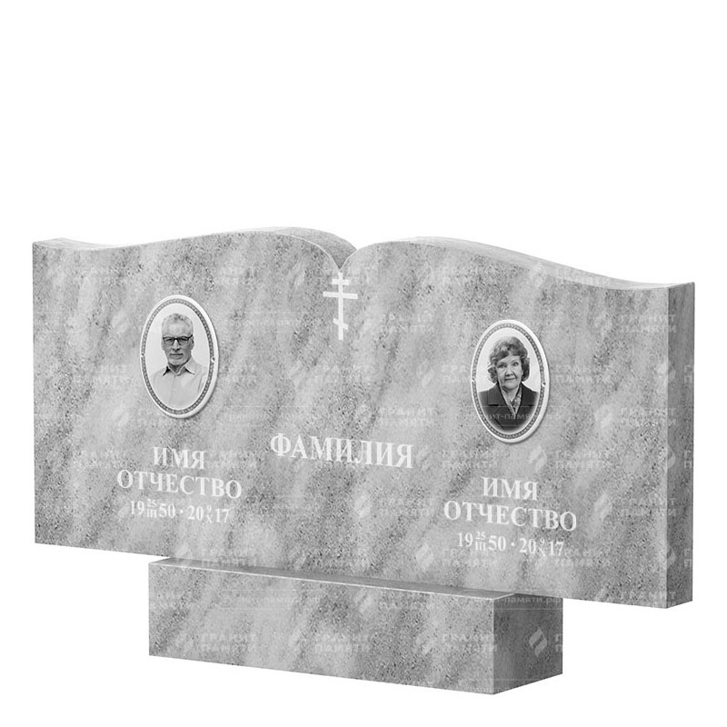 Памятники из мрамора в&nbsp;Барнауле | Двойной мраморный памятник ФМ-259