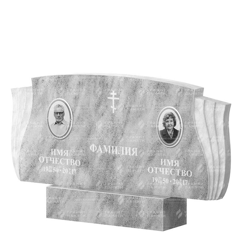 Памятники из мрамора в&nbsp;Барнауле | Двойной мраморный памятник ФМ-264