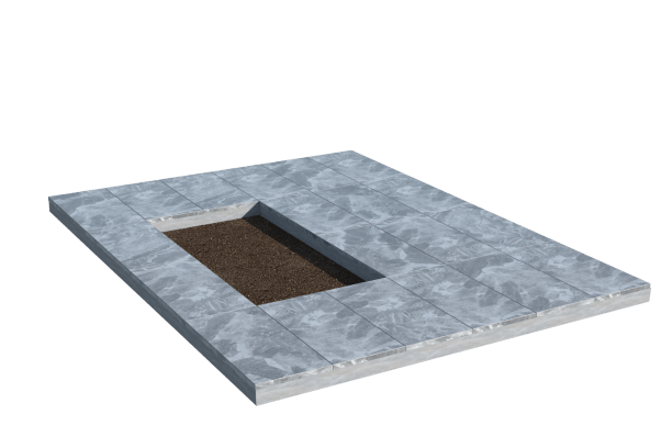 Площадки на могилу в&nbsp;Барнауле | Площадка с мраморной облицовкой (под цветник)