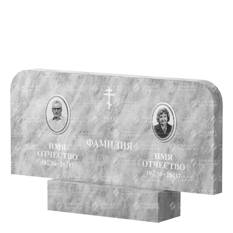 Памятники из мрамора в&nbsp;Барнауле | Двойной мраморный памятник ФМ-254