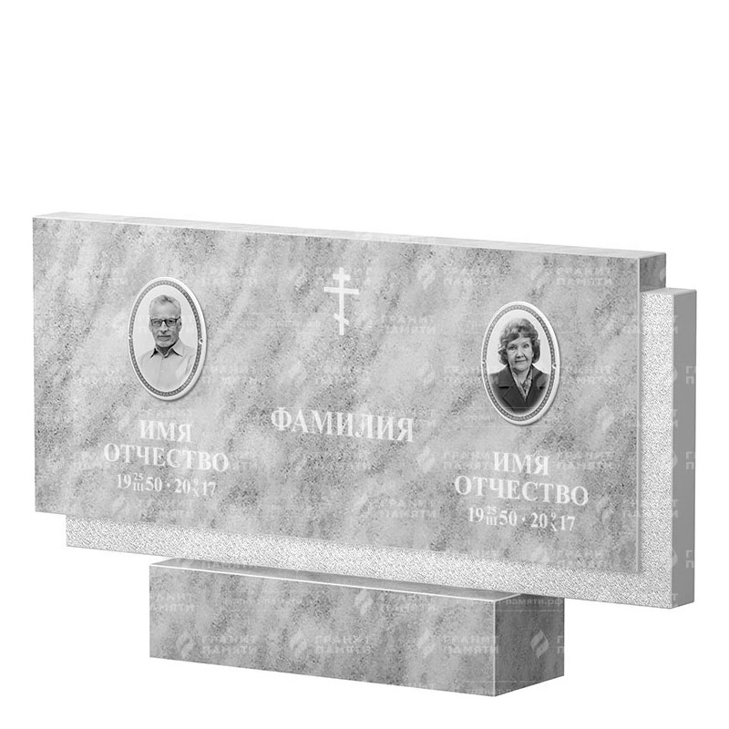 Памятники из мрамора в&nbsp;Барнауле | Двойной мраморный памятник ФМ-132