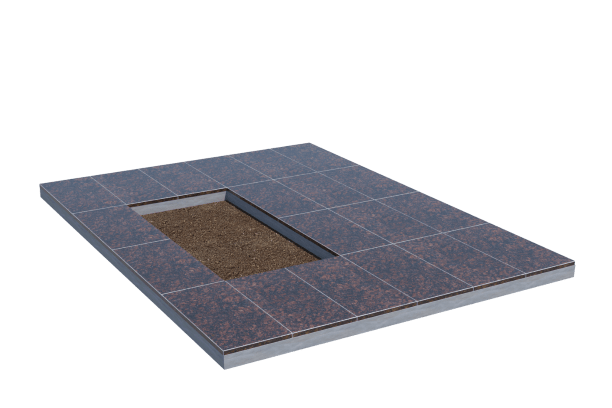 Площадки на могилу в&nbsp;Барнауле | Площадка с облицовкой Дымовским гранитом (под цветник)