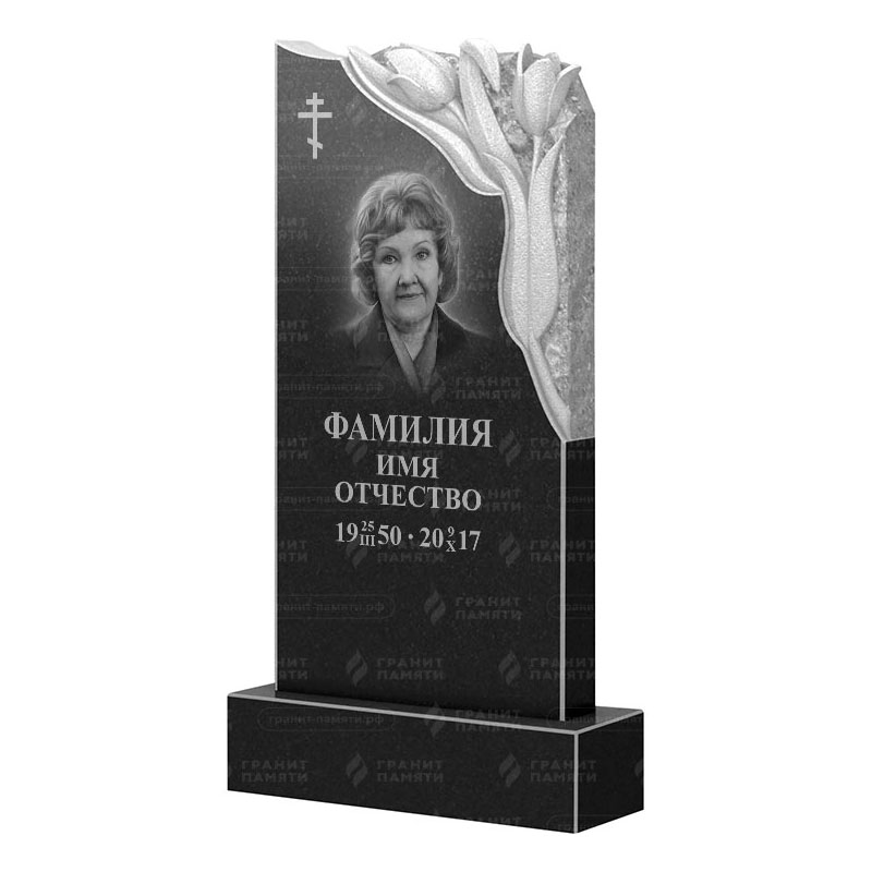 Памятники из гранита с цветами в&nbsp;Барнауле | Гранитный памятник ФГ-113