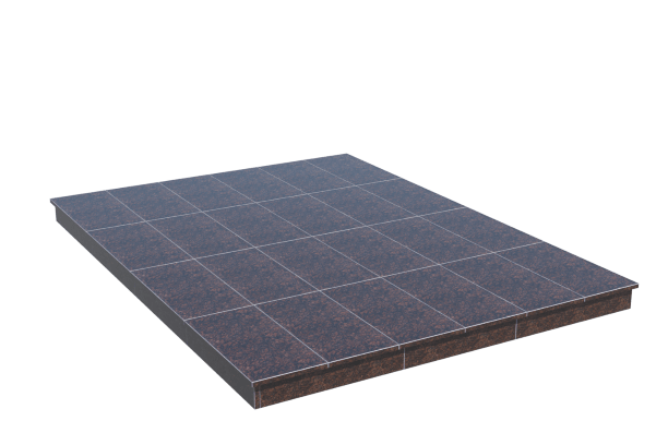 Площадки на могилу в&nbsp;Барнауле | Площадка с вертикальной (10 см) облицовкой Дымовским гранитом